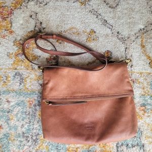 Margot- Leather Crossbody/Clutch- Cognac